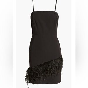 NWT SAM EDELMAN BLACK FEATHER STRAPPY MINI DRESS